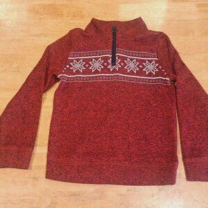 Boy's zip neck Holiday sweater